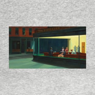 Edward Hopper Nighthawks featuring Famous Scary Clown T-Shirt